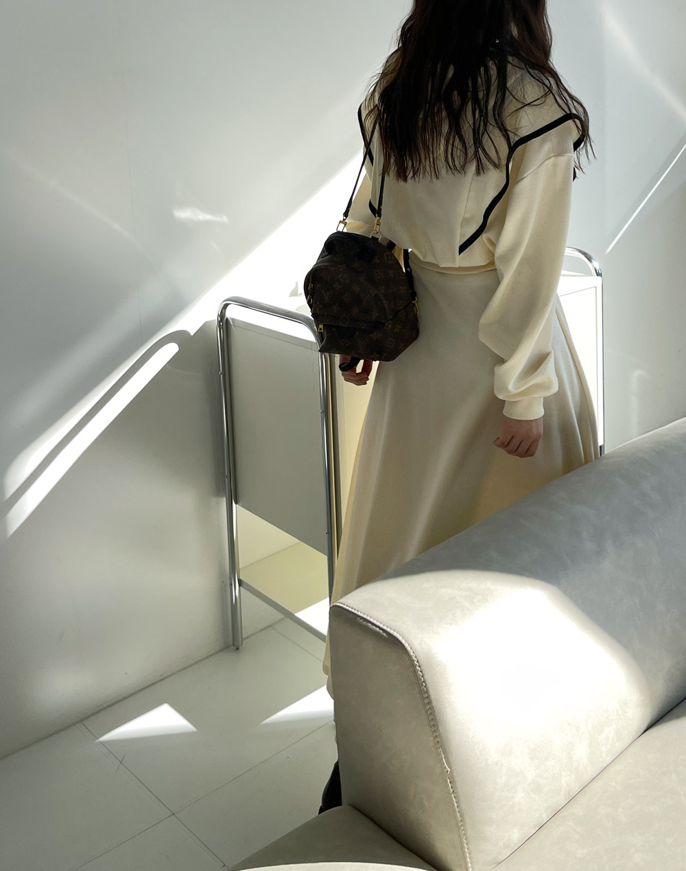 配色ショルダーフリルパーカー&AラインスカートSET | 詳細画像6