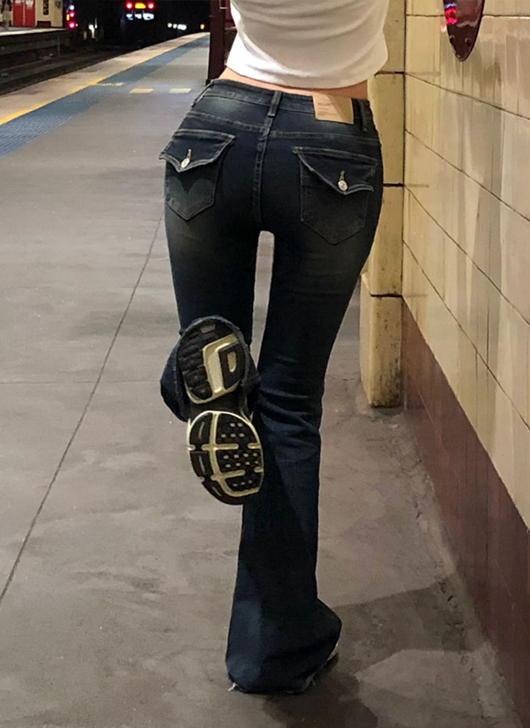 Wide flare denim pants – POPPY