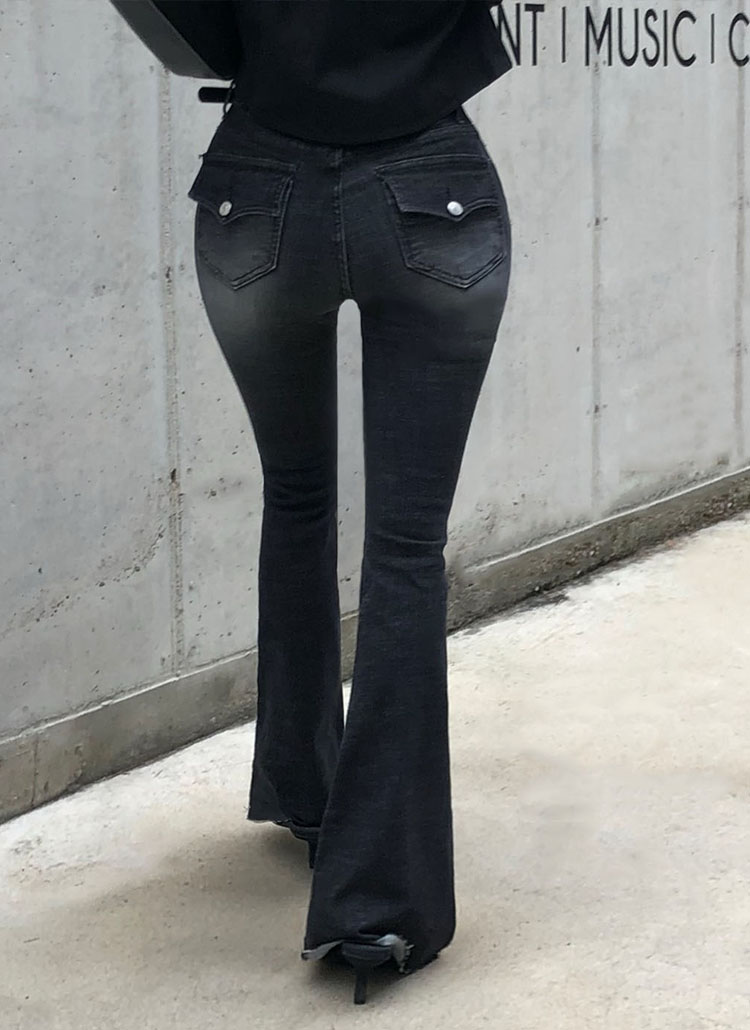 beidelli made]2TYPEヒップポケットフレアデニムパンツ