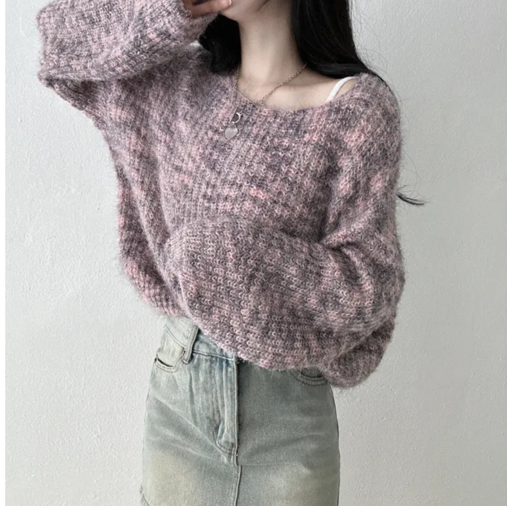 メランジVネックソフトタッチニット | 詳細画像2