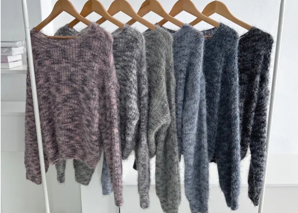 メランジVネックソフトタッチニット | 詳細画像6