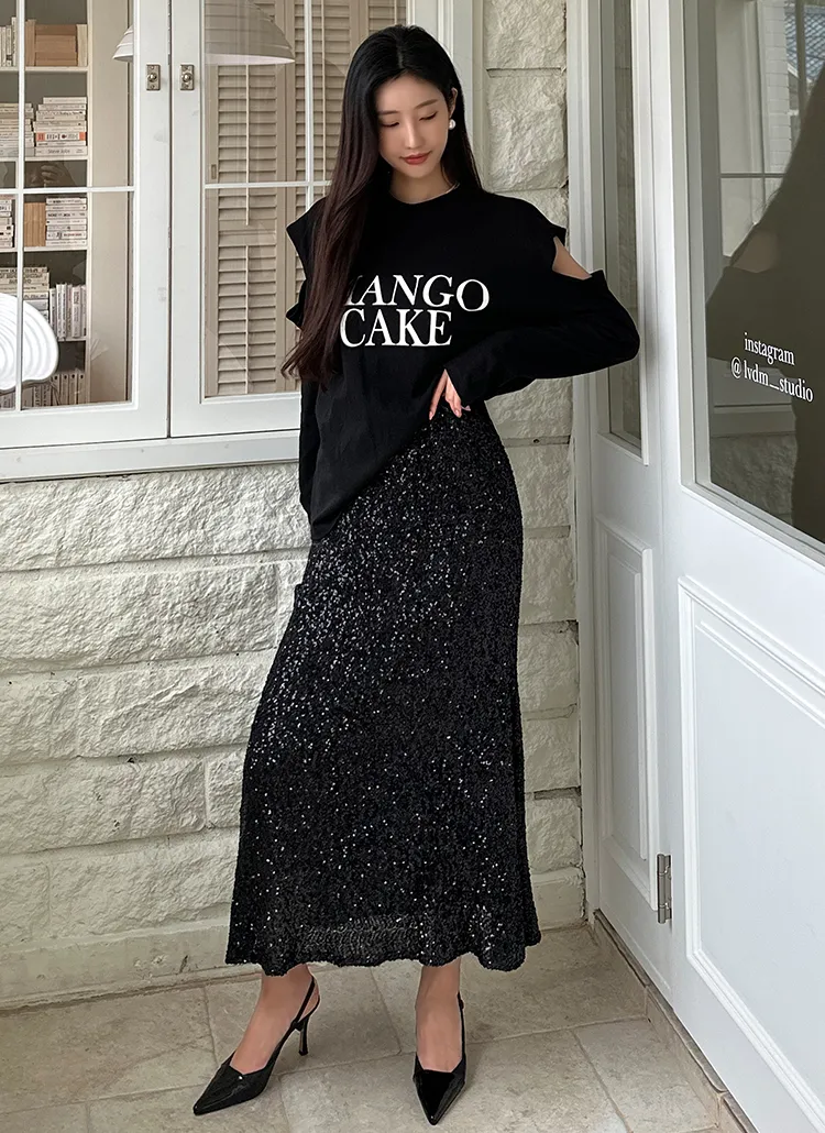 スパンコールイージーマーメイドスカート | レディースファッション  