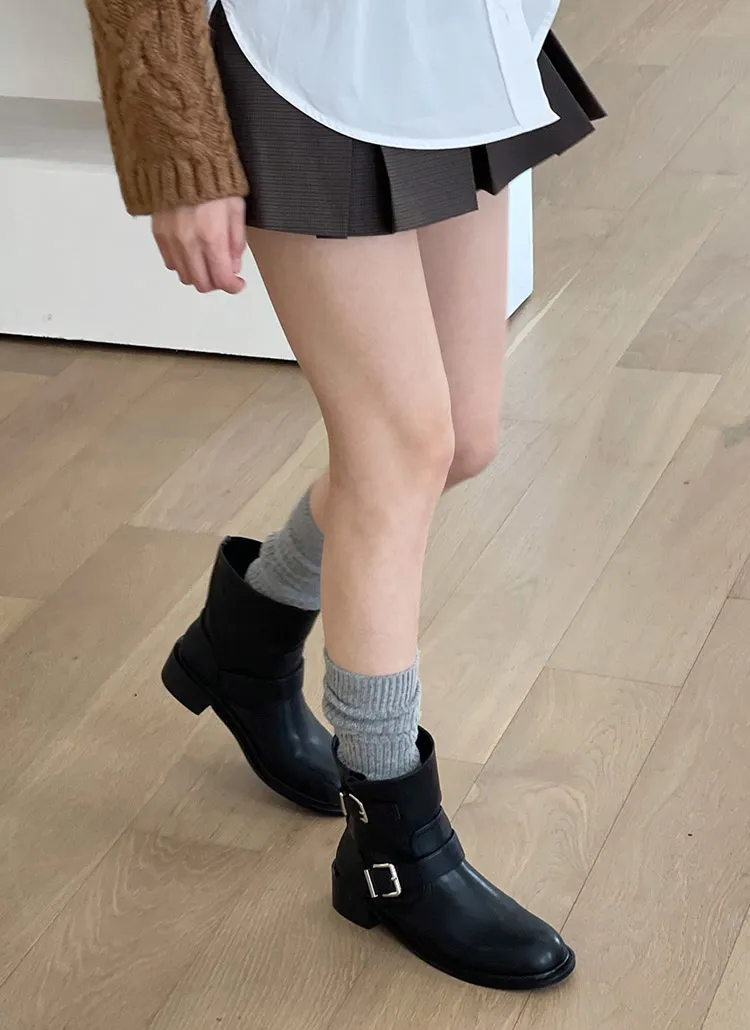 ダブルベルトバイカーショートブーツ | whosbag | 詳細画像1