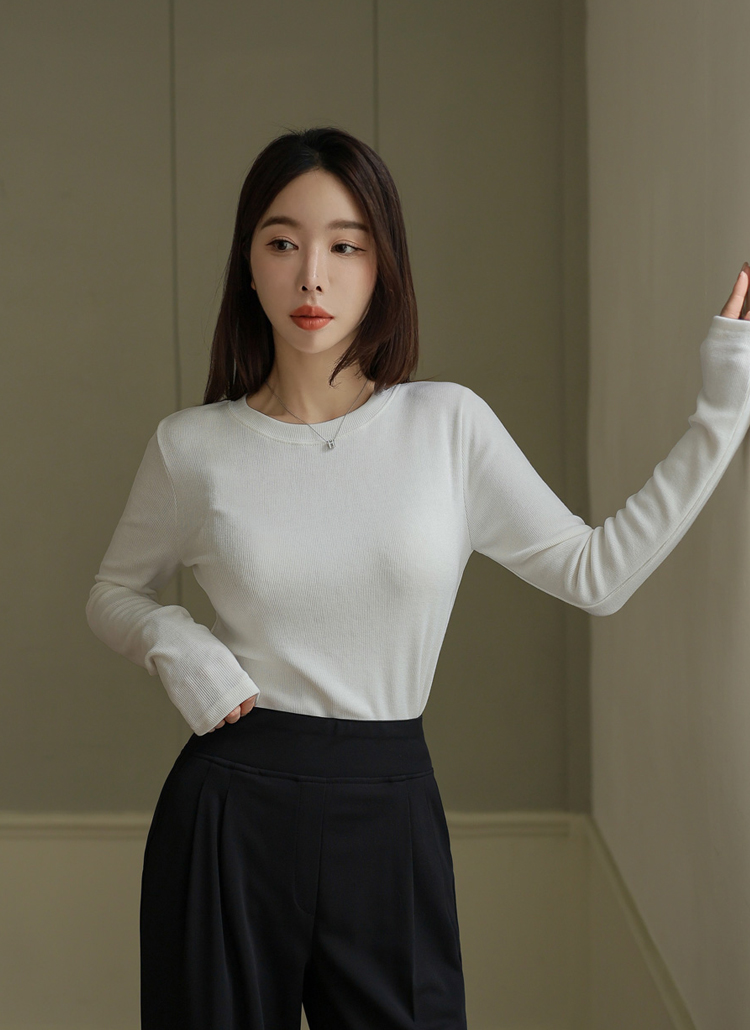 ロングスリーブリブTシャツ | レディースファッション通販 - DHOLIC