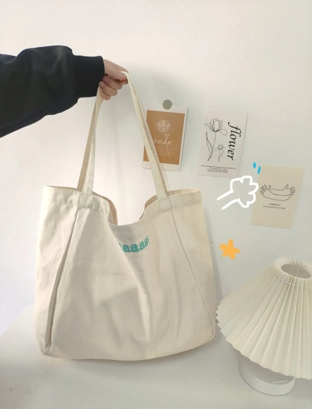 刺繍ロゴパステルトートバッグ | 詳細画像1