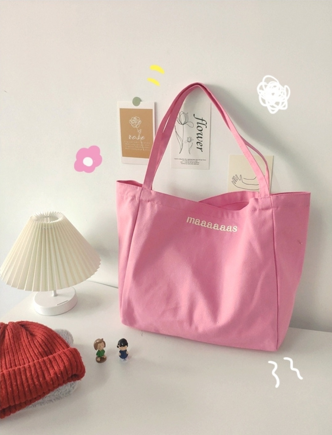 刺繍ロゴパステルトートバッグ | 詳細画像9