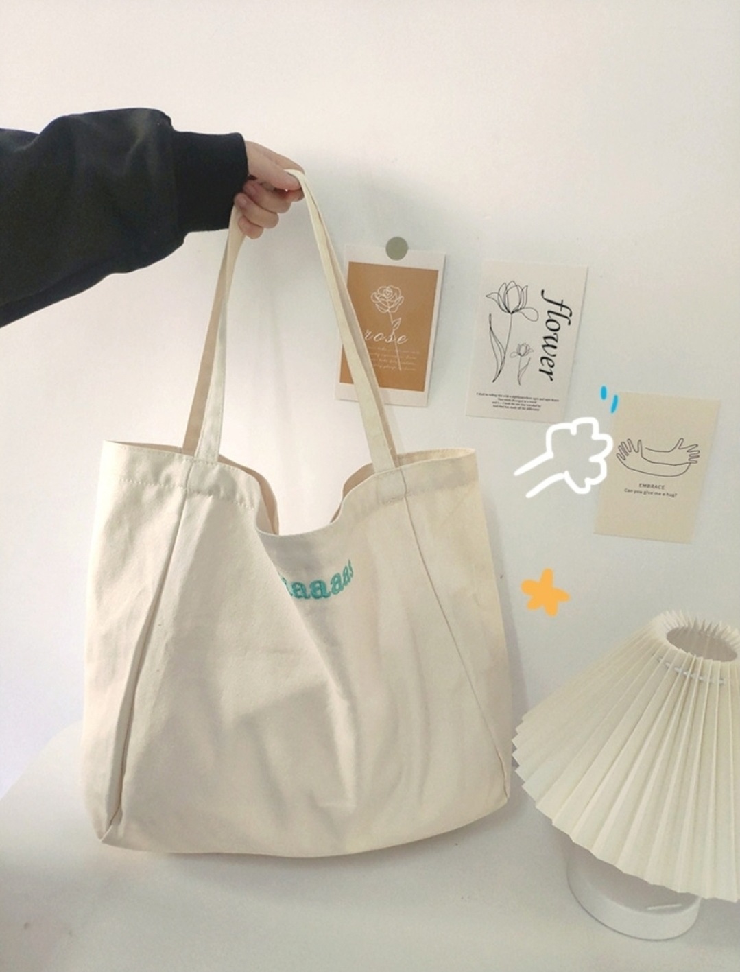 刺繍ロゴパステルトートバッグ | 詳細画像7