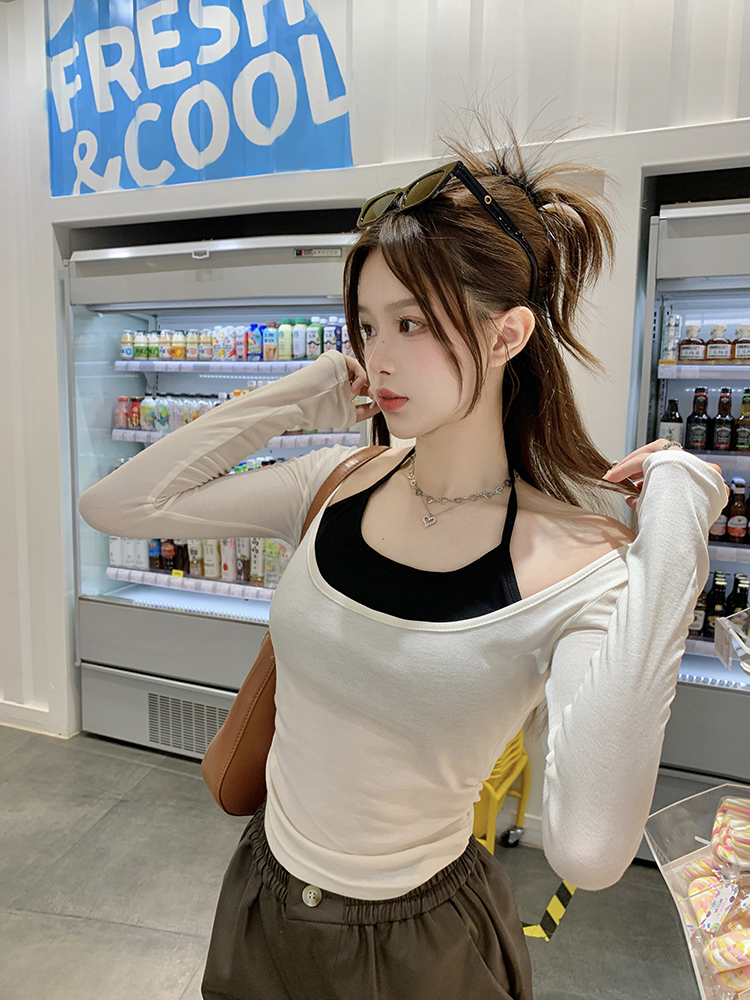 ホルターキャミソール&シャーリングTシャツSET | 詳細画像2