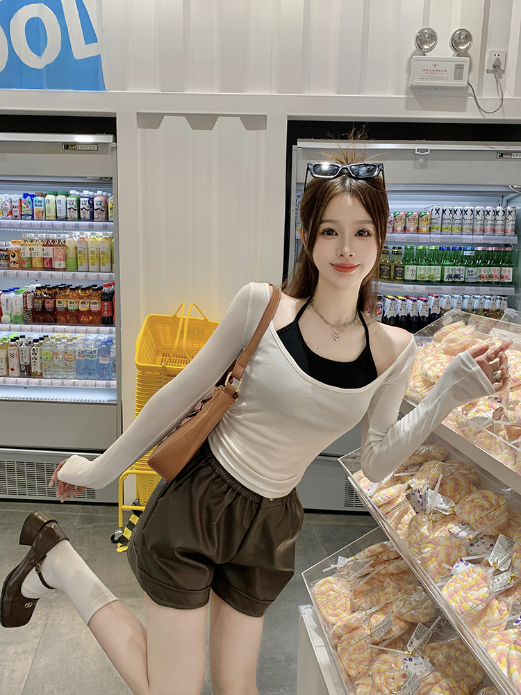 ホルターキャミソール&シャーリングTシャツSET | 詳細画像3