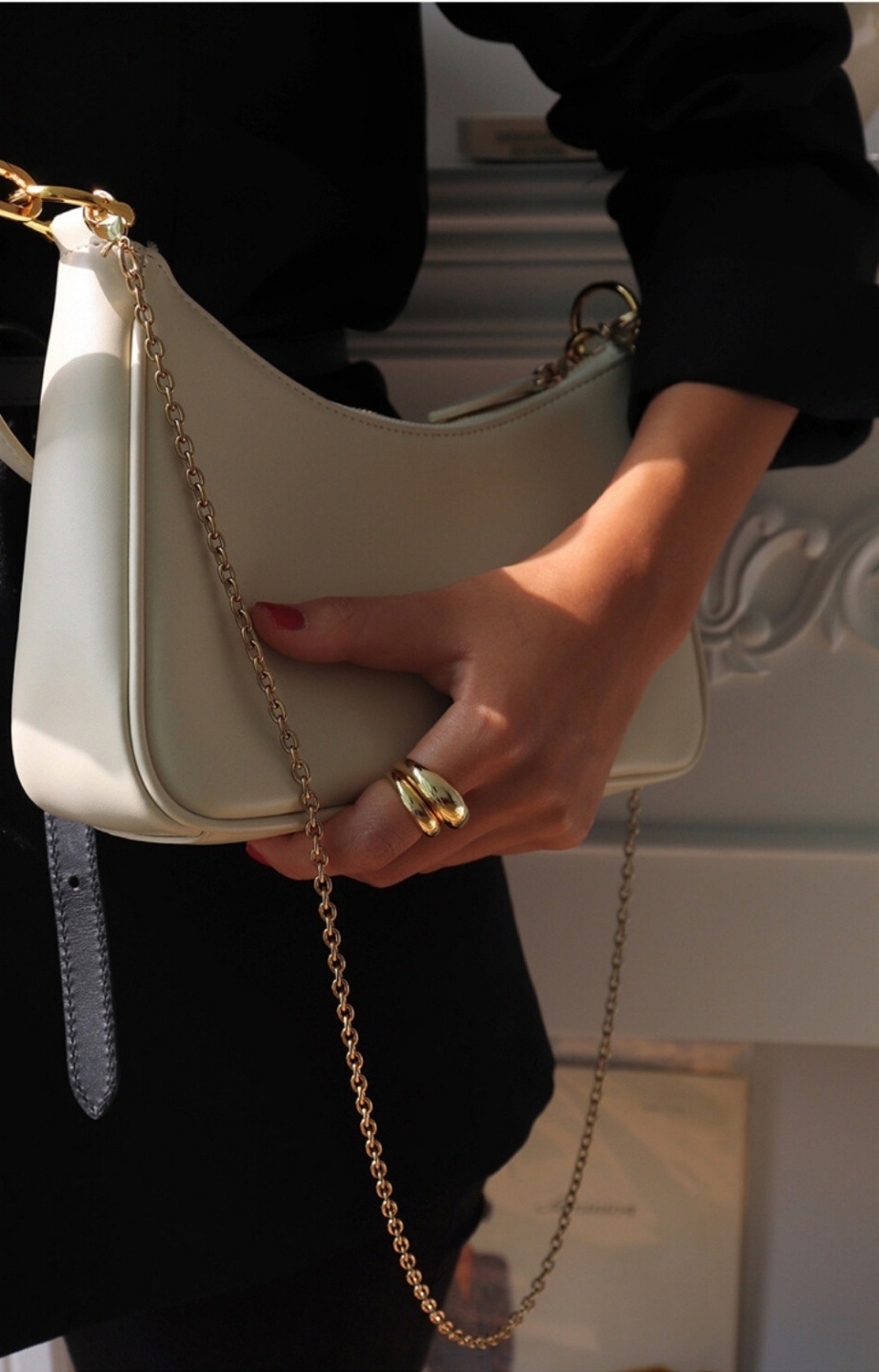 チェーン付カーブ台形トートバッグ | 詳細画像4