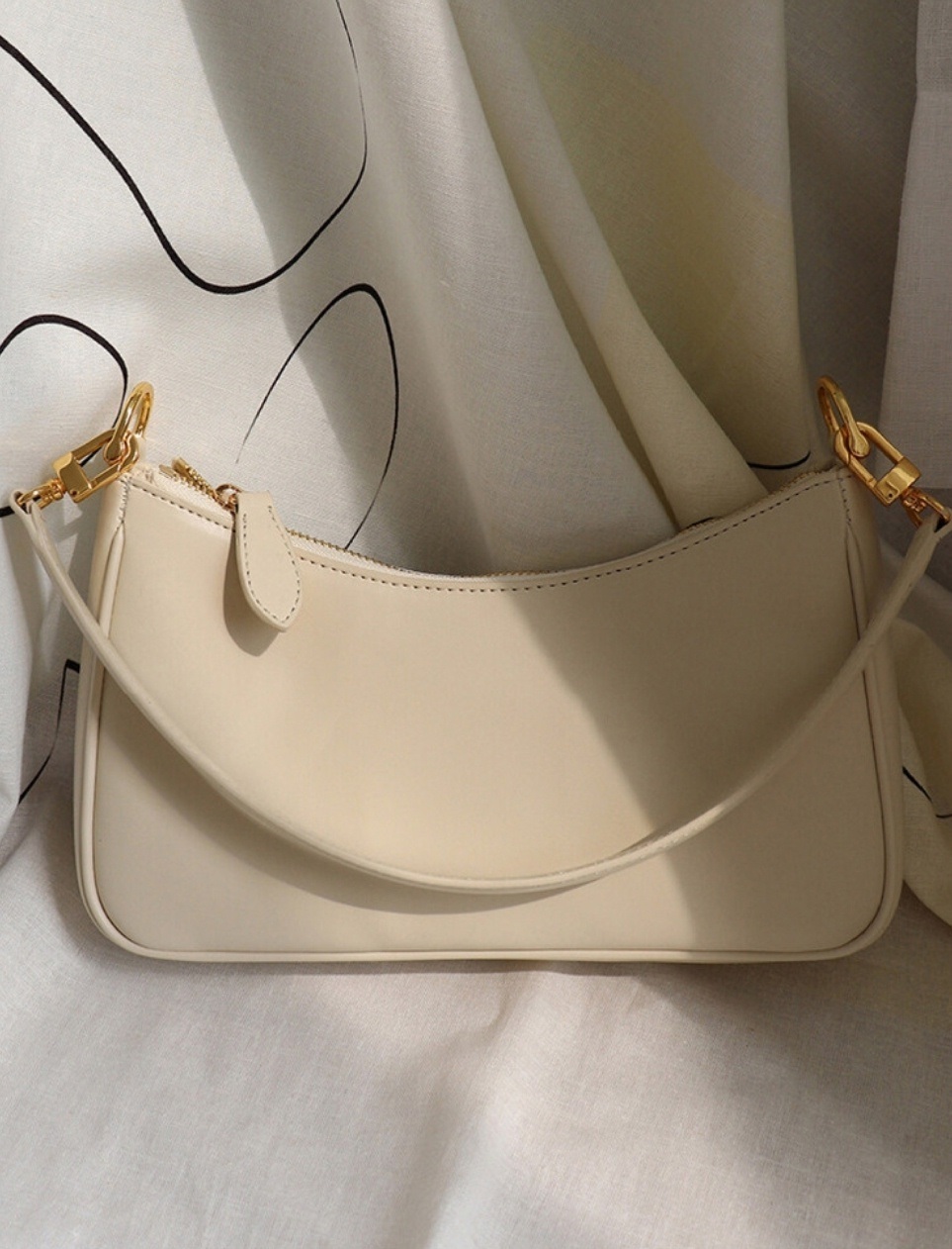 チェーン付カーブ台形トートバッグ | 詳細画像5