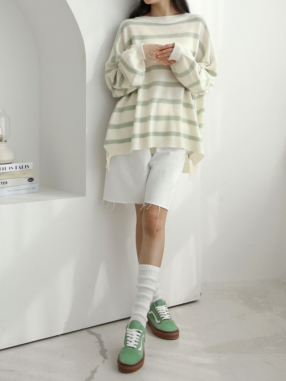 パンチングアンバランスボーダーニット | 詳細画像4