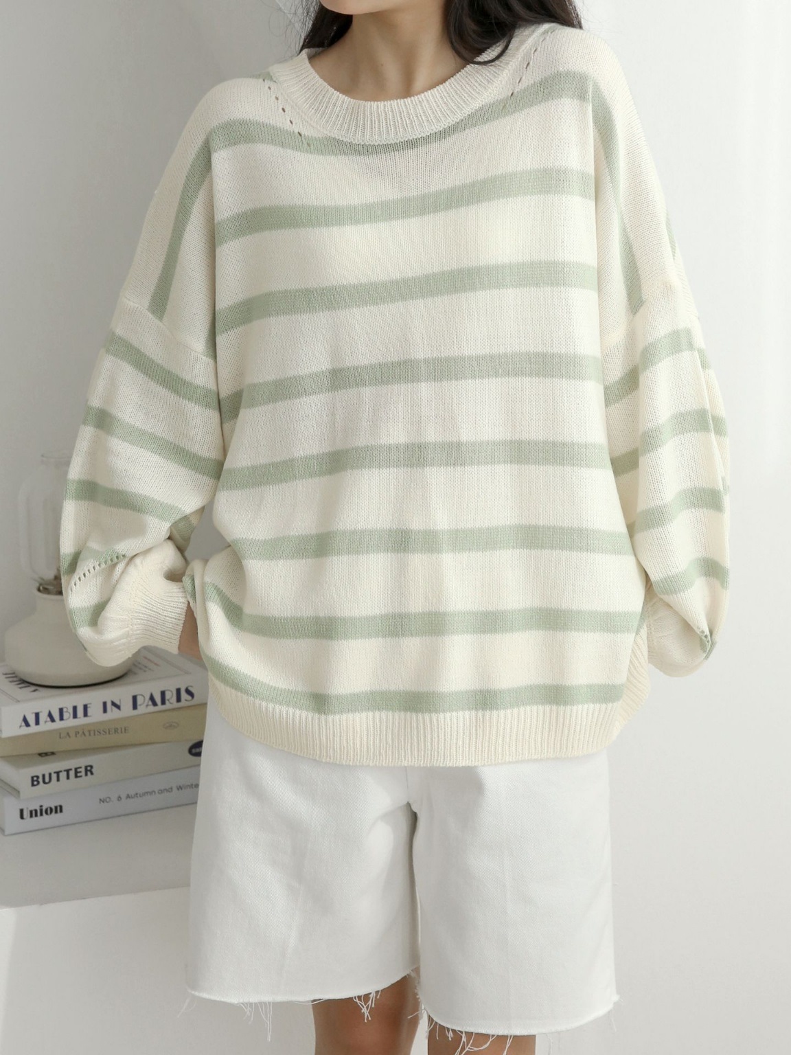 パンチングアンバランスボーダーニット | 詳細画像8