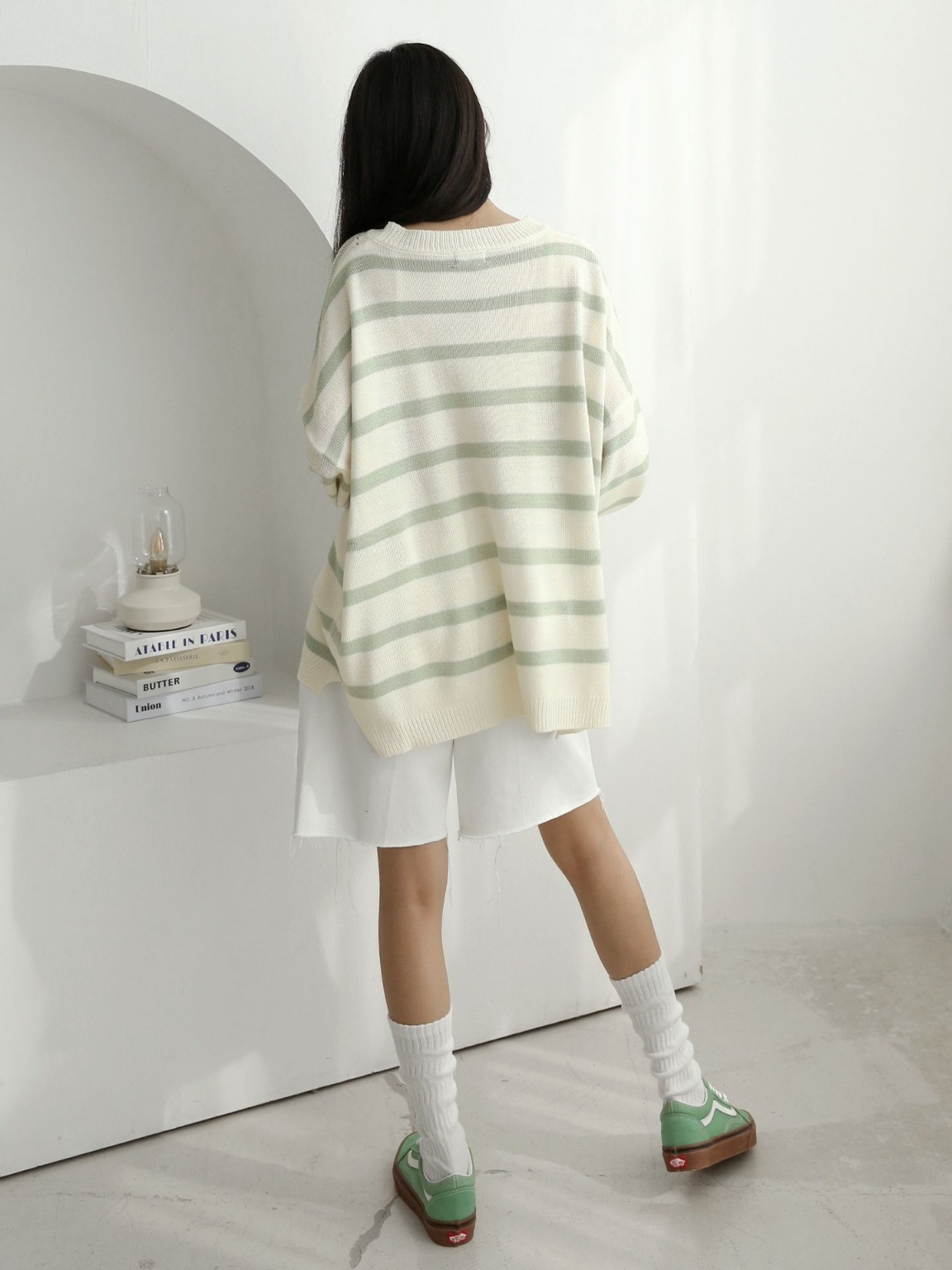 パンチングアンバランスボーダーニット | 詳細画像9