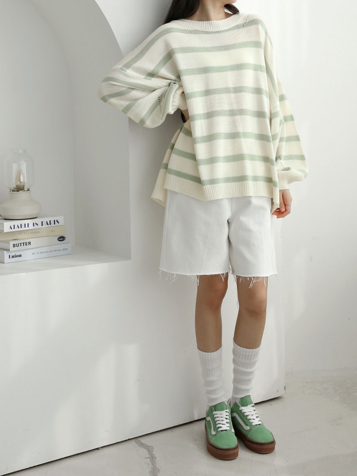 パンチングアンバランスボーダーニット | 詳細画像11