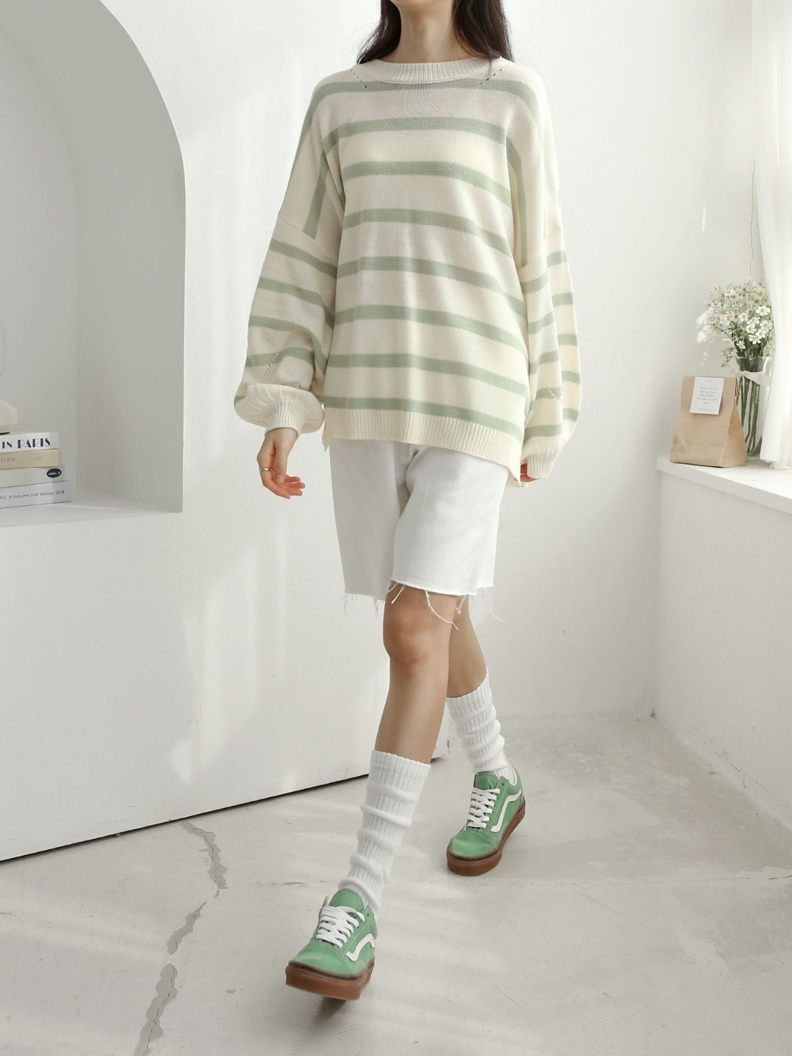 パンチングアンバランスボーダーニット | 詳細画像14