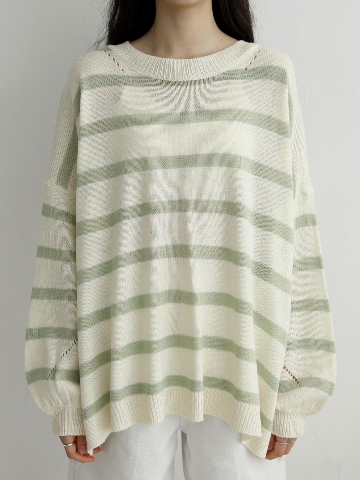 パンチングアンバランスボーダーニット | 詳細画像15