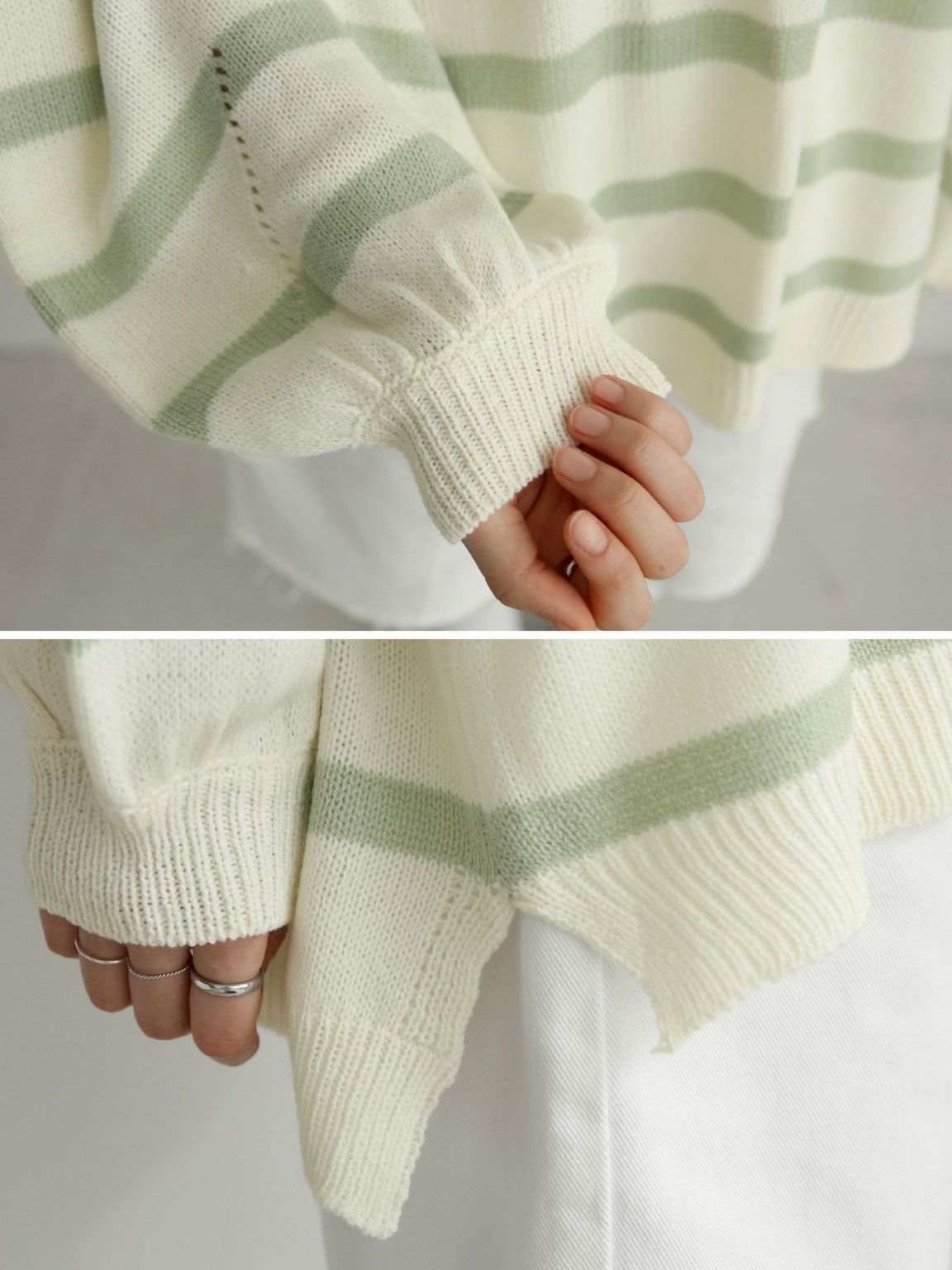 パンチングアンバランスボーダーニット | 詳細画像18