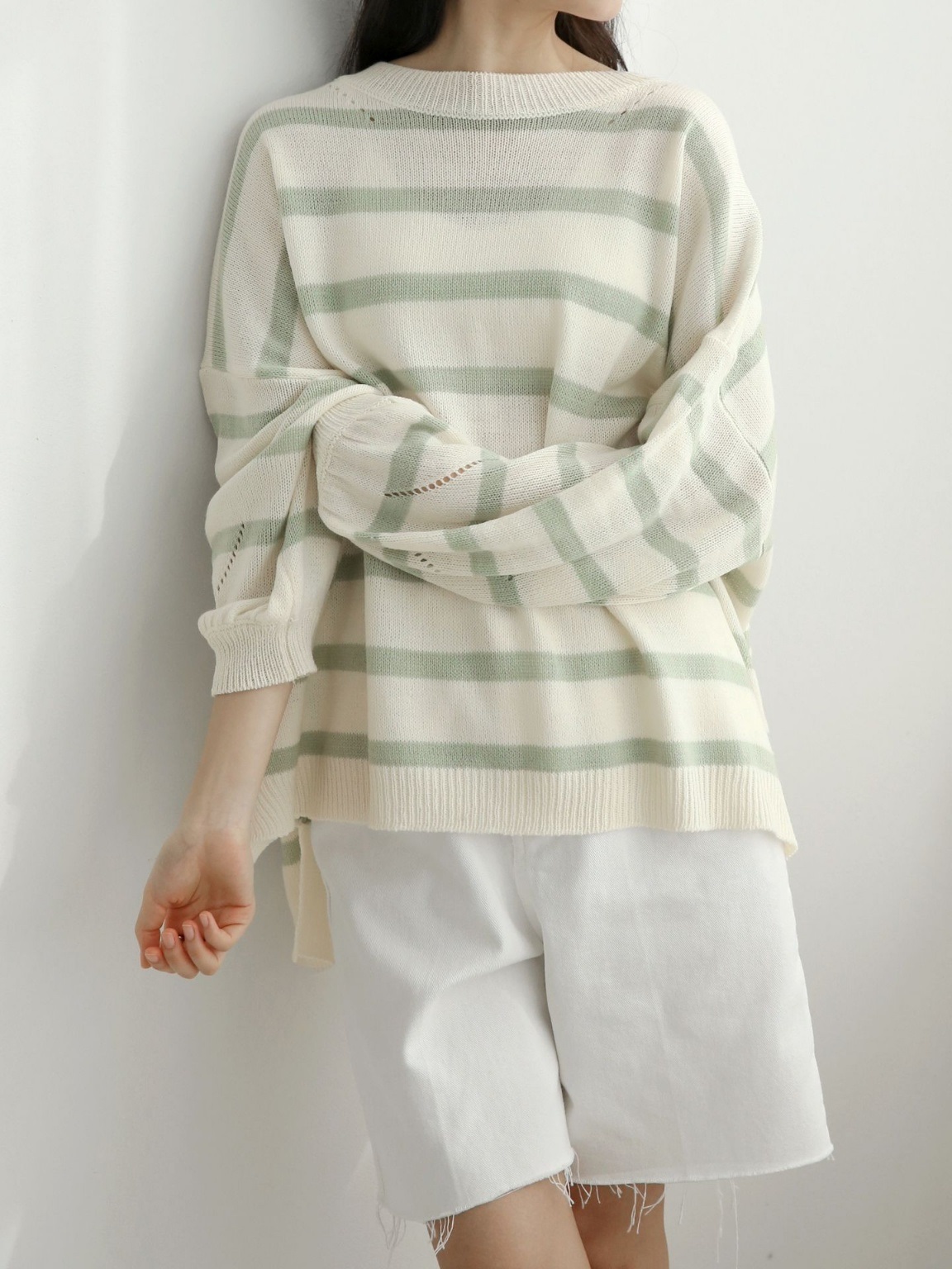 パンチングアンバランスボーダーニット | 詳細画像19