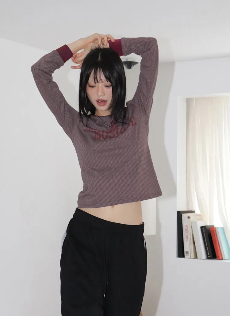 LOQUORボーダークロップドTシャツ | WONDERWONDER | 詳細画像1