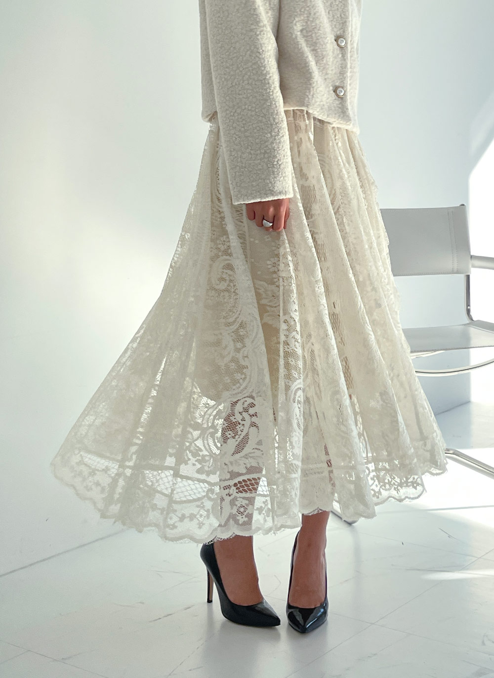 ペイズリーレースイージースカート | 詳細画像3