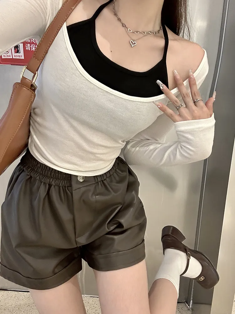 ホルターキャミソール&シャーリングTシャツSET | 詳細画像1