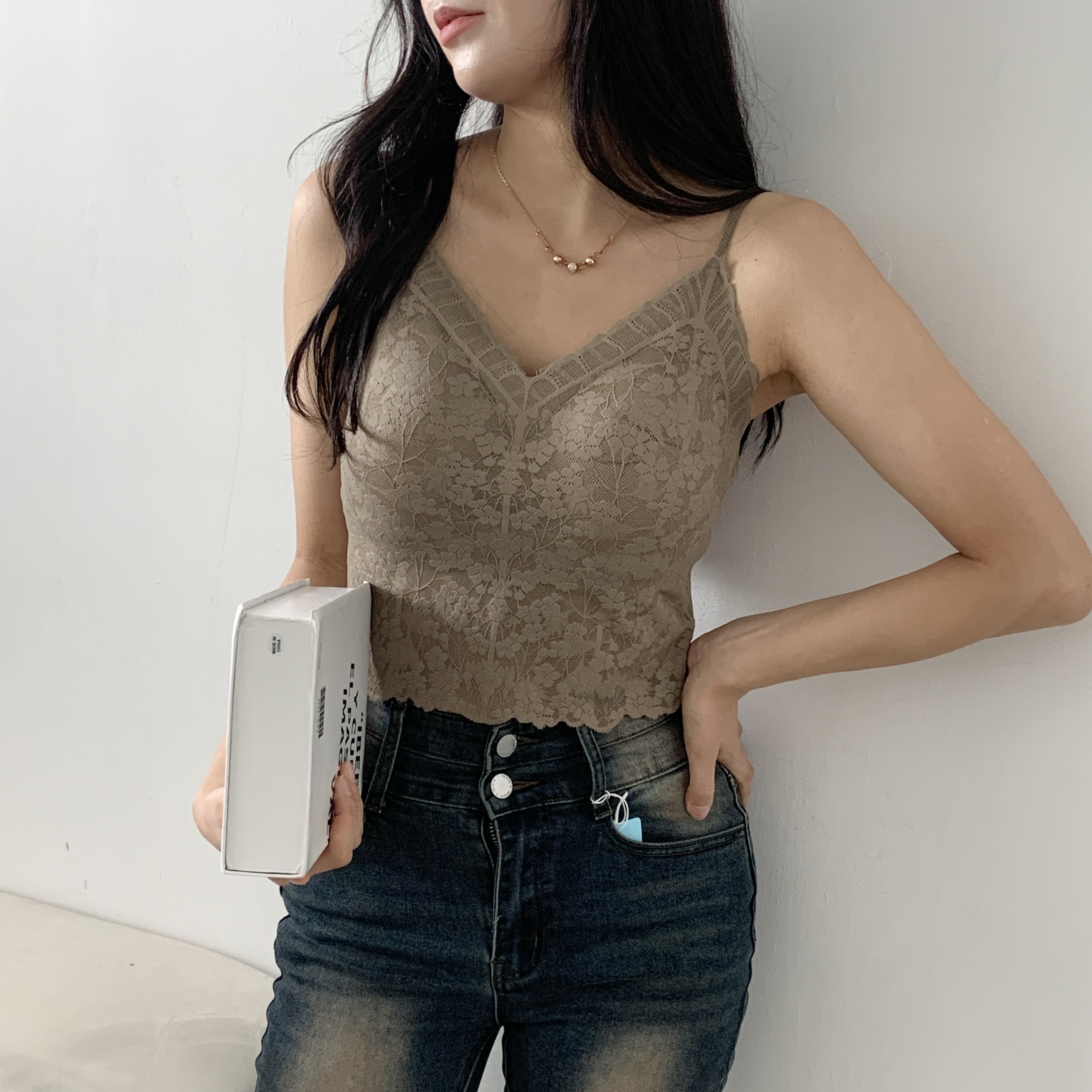 カップレースシームレスキャミソール | 詳細画像4