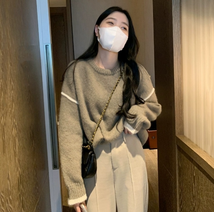 パイピング配色ソフトルーズニット | 詳細画像3