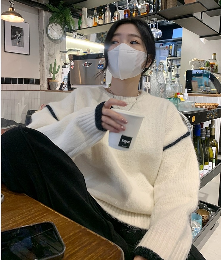 パイピング配色ソフトルーズニット | 詳細画像10