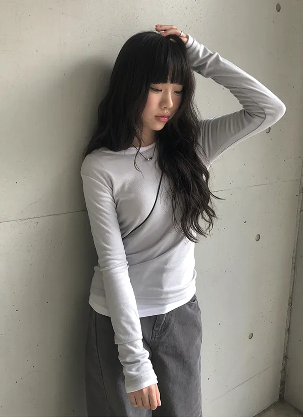 ラウンドネック長袖Tシャツ | anyonemore | 詳細画像1