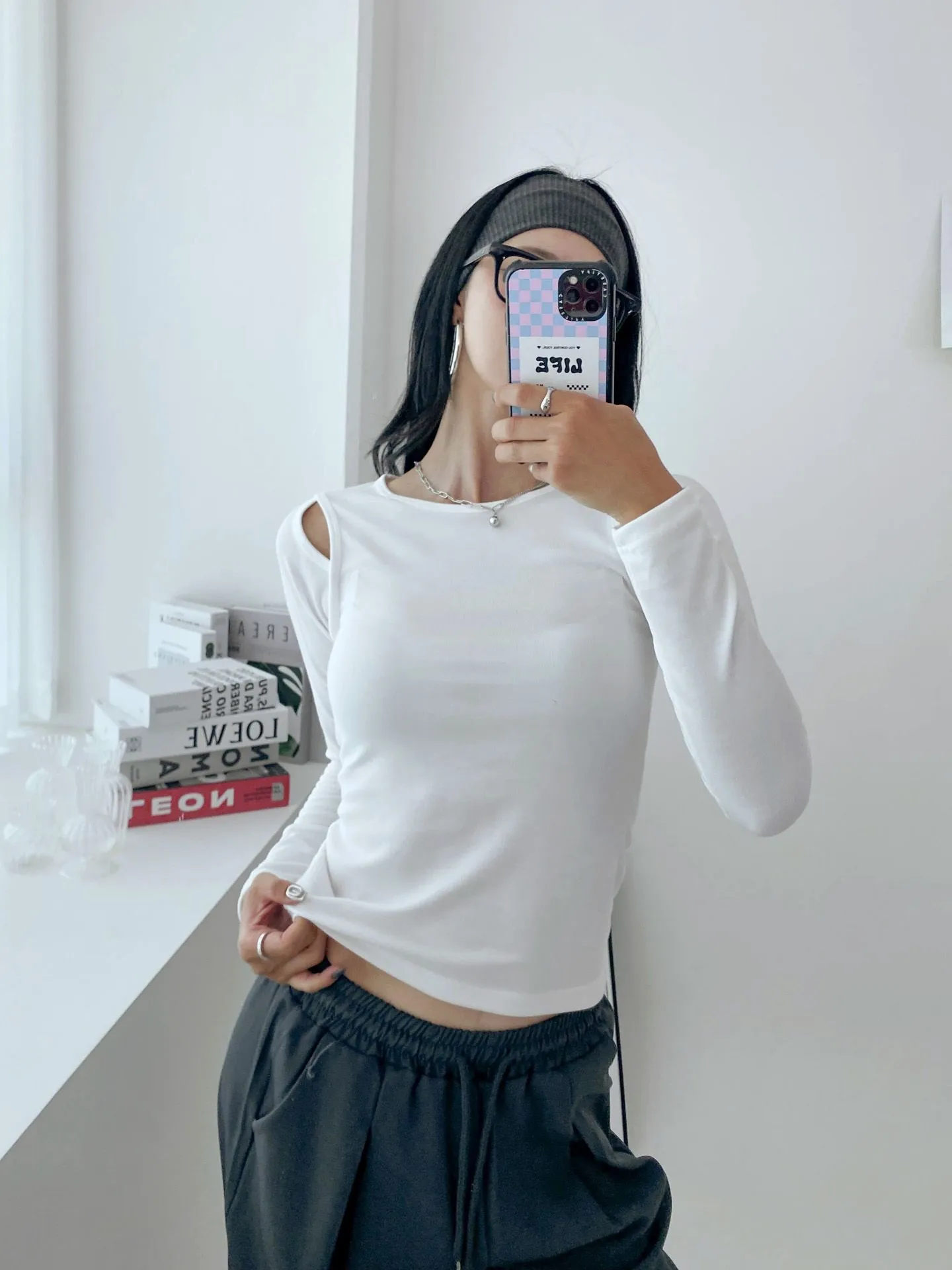 レイヤード調ショルダースリットTシャツ | 詳細画像1