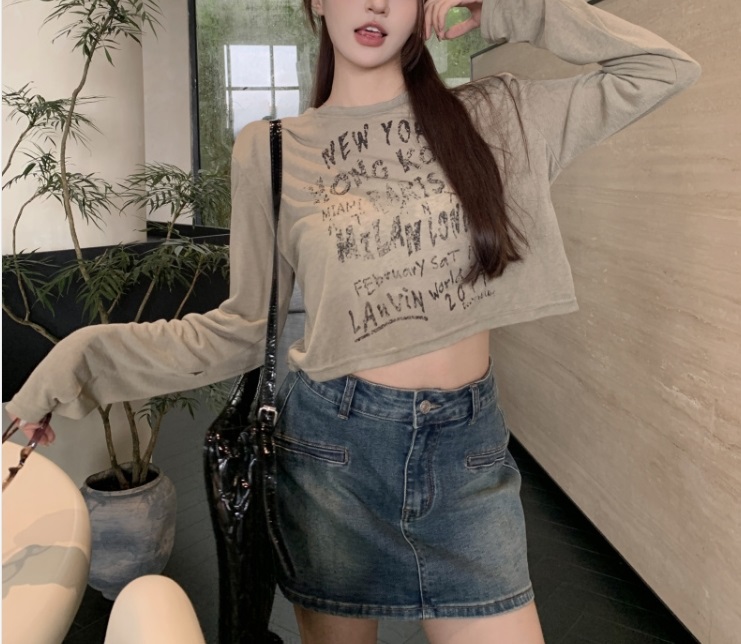 NEW YORKレタリングクロップドTシャツ | 詳細画像7