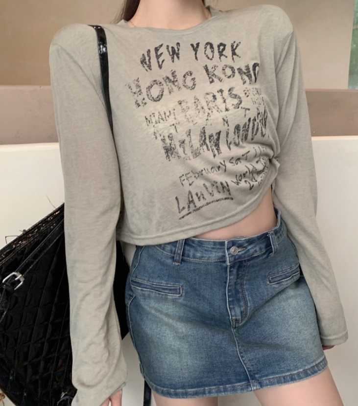 NEW YORKレタリングクロップドTシャツ | 詳細画像10