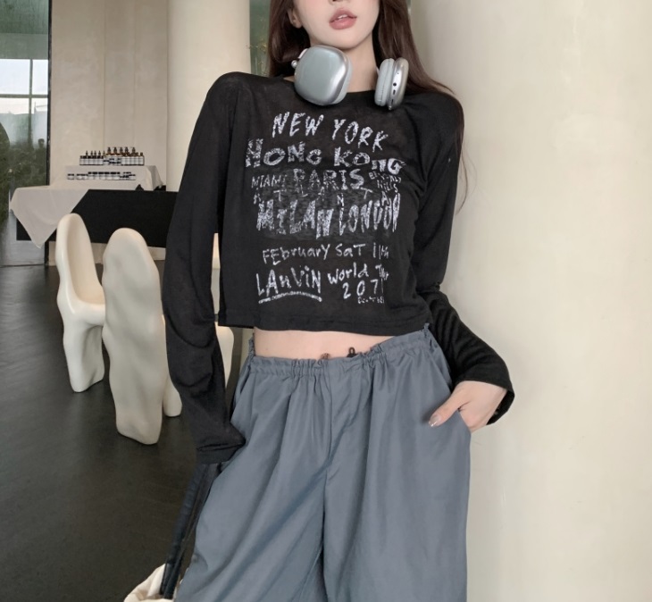 NEW YORKレタリングクロップドTシャツ | 詳細画像12
