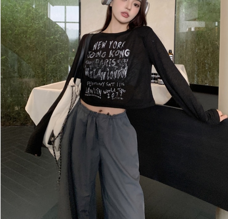 NEW YORKレタリングクロップドTシャツ | 詳細画像13