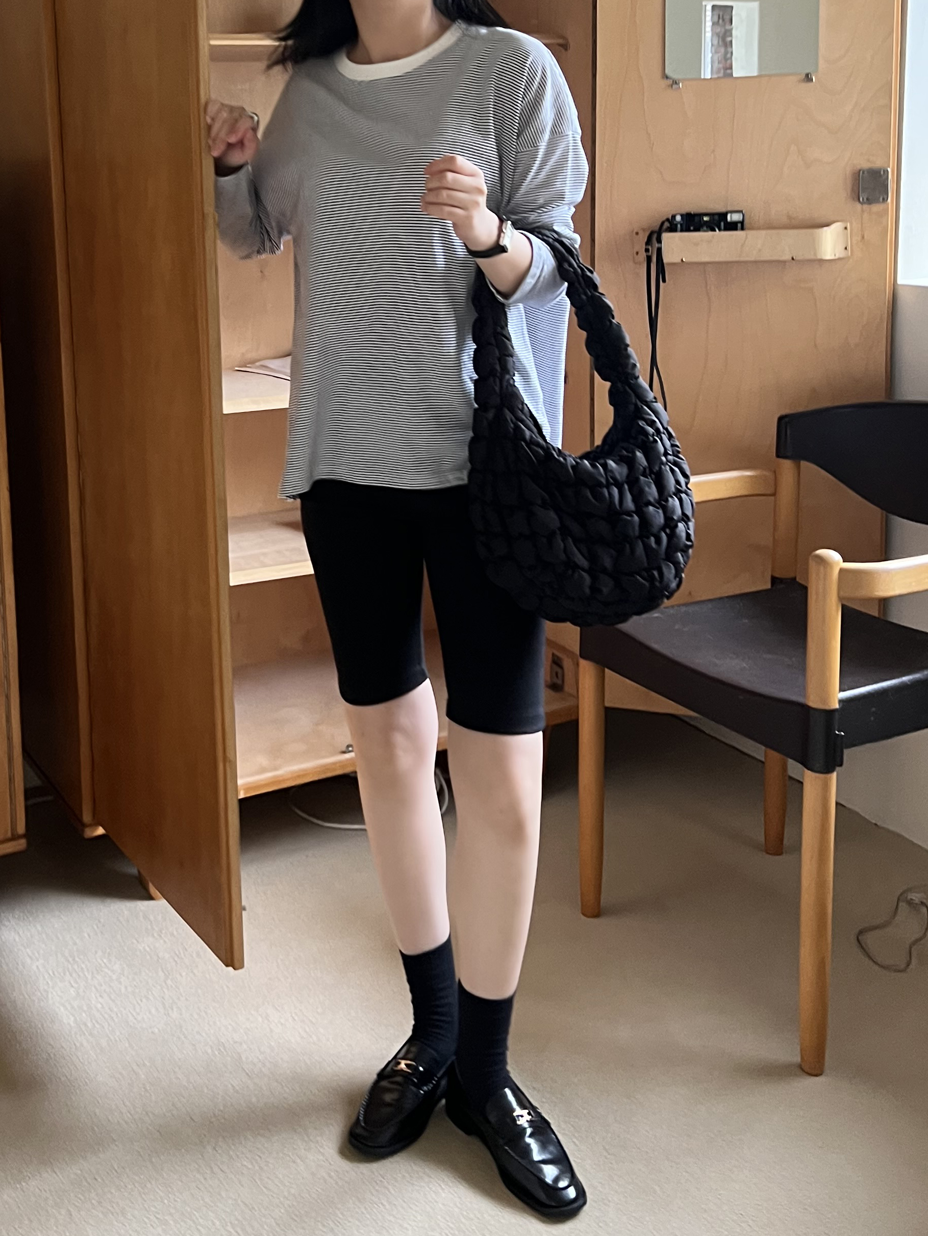 配色ラウンドネックボーダールーズTシャツ | 詳細画像4