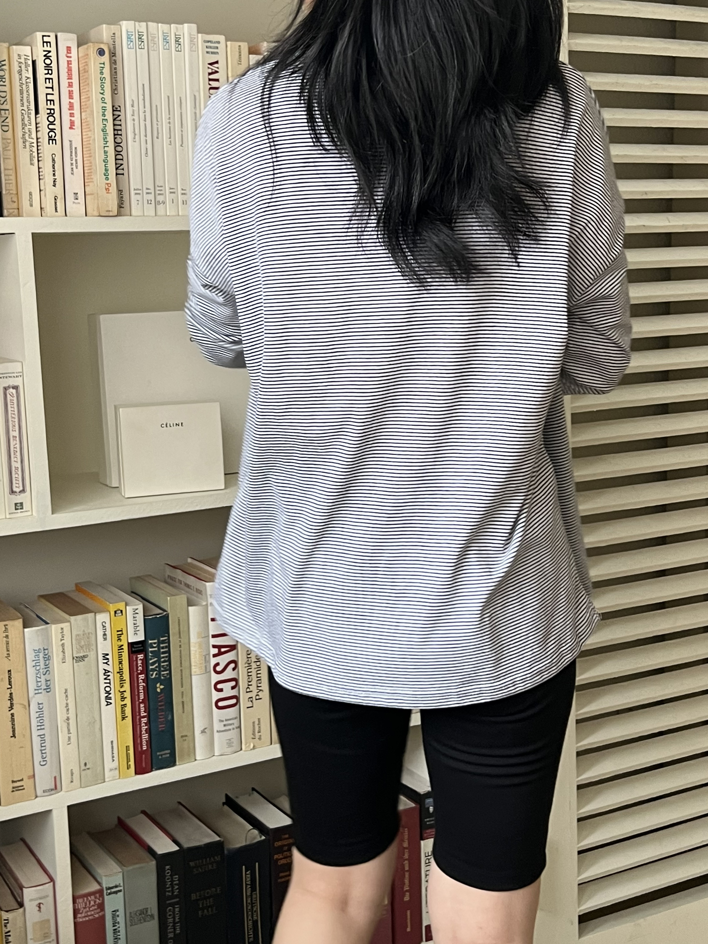 配色ラウンドネックボーダールーズTシャツ | 詳細画像11