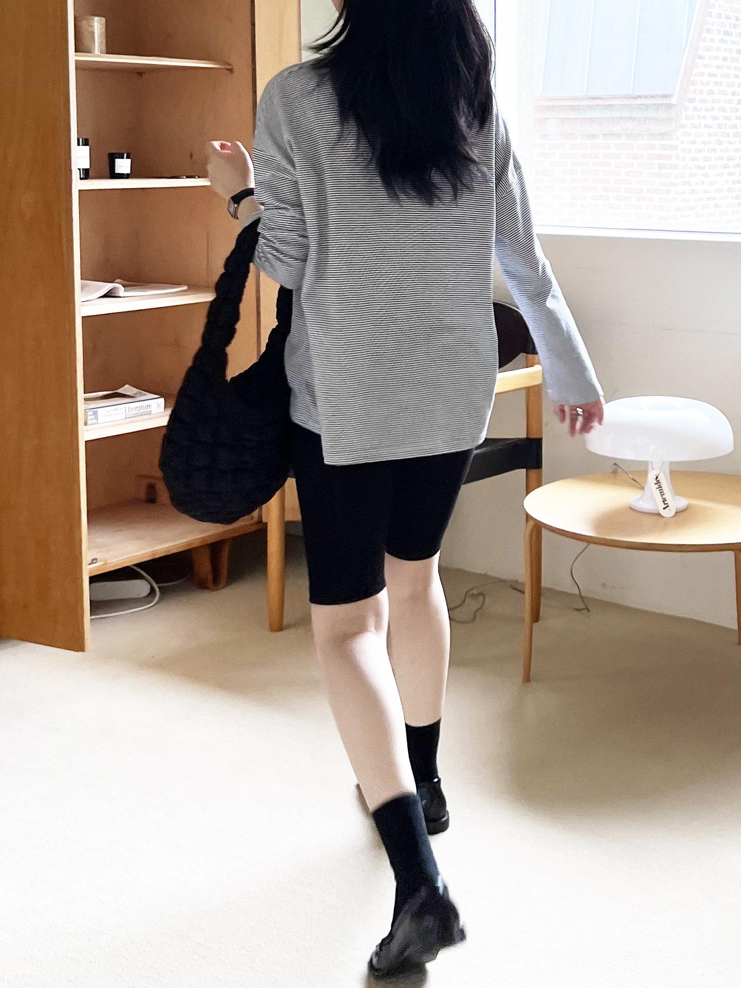 配色ラウンドネックボーダールーズTシャツ | 詳細画像3