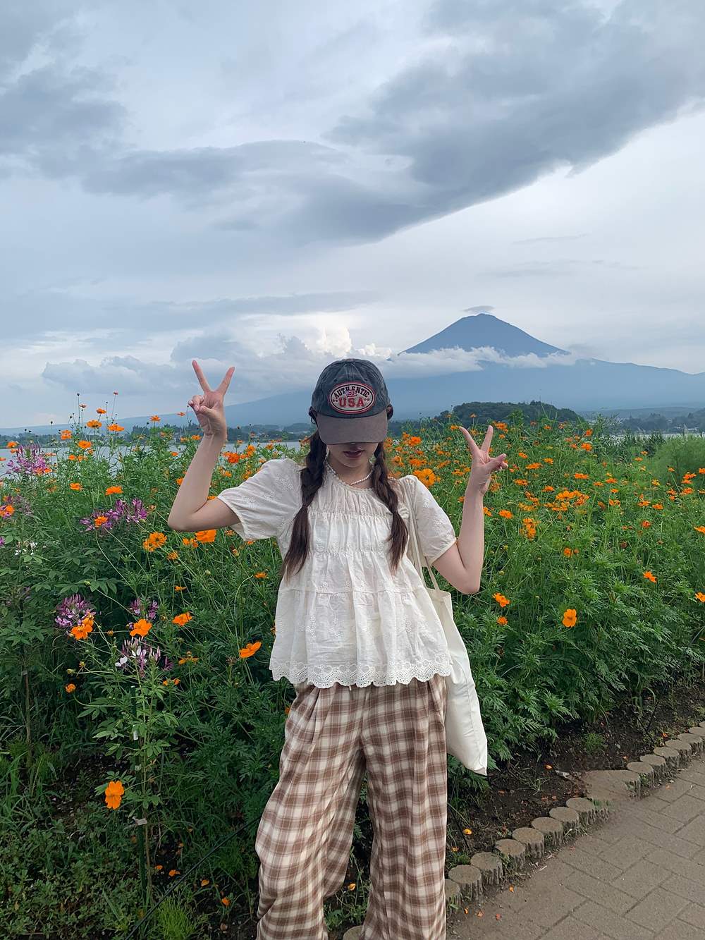 ドロストウエスト配色チェックワイドパンツ | 詳細画像3