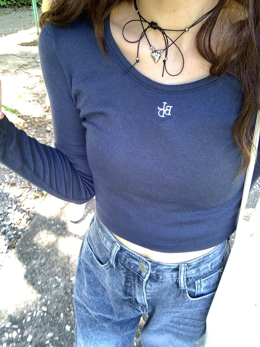 ロゴ刺繍クロップド長袖Tシャツ | 詳細画像7