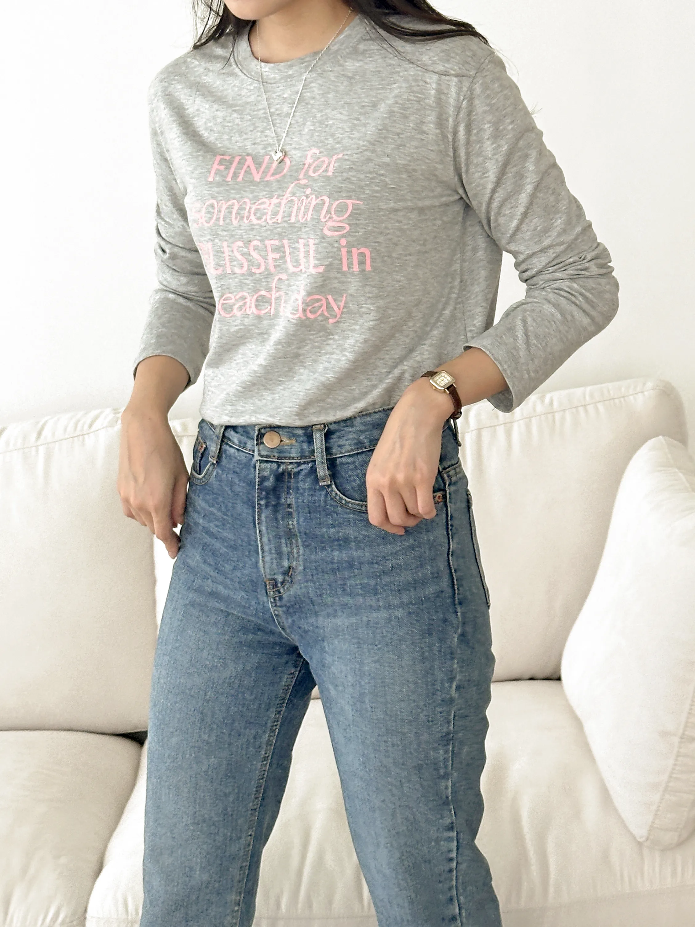 FINDレタリングラウンドネックTシャツ | 詳細画像1