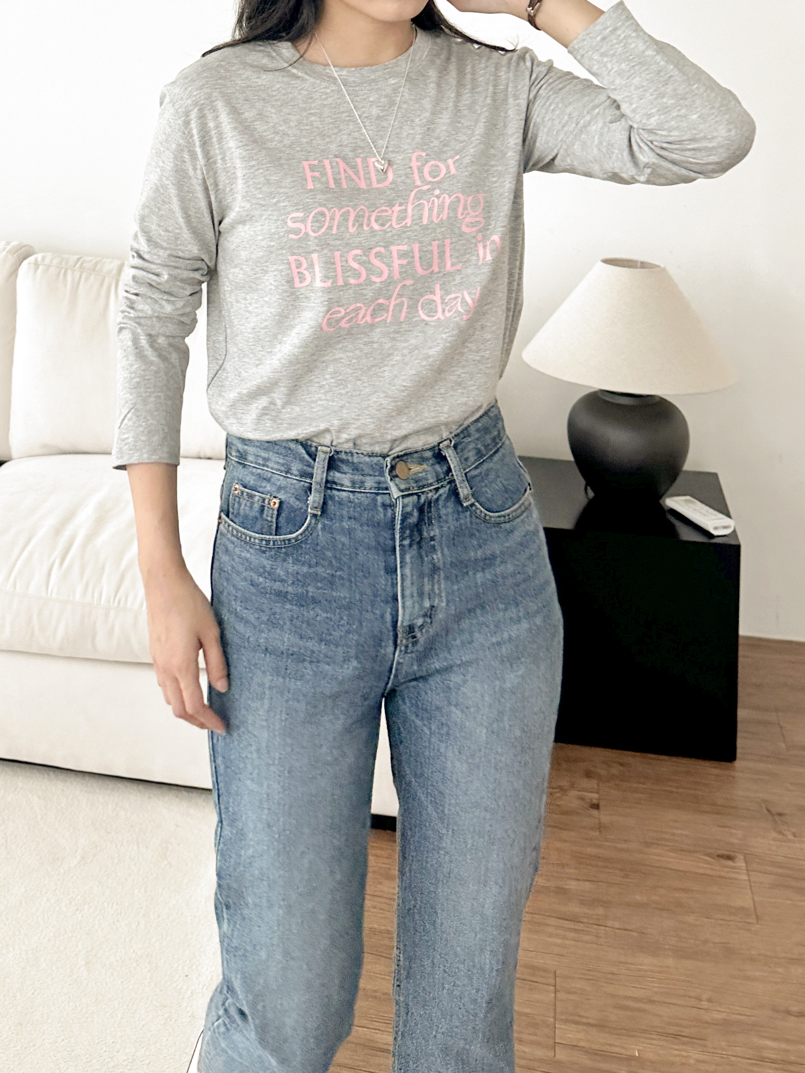 FINDレタリングラウンドネックTシャツ | 詳細画像3