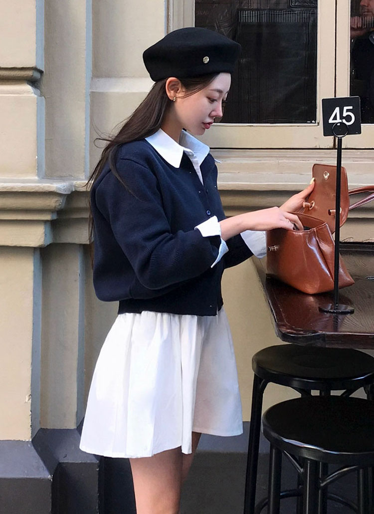 beidelli made]メタリックチャームラウンドカーディガン