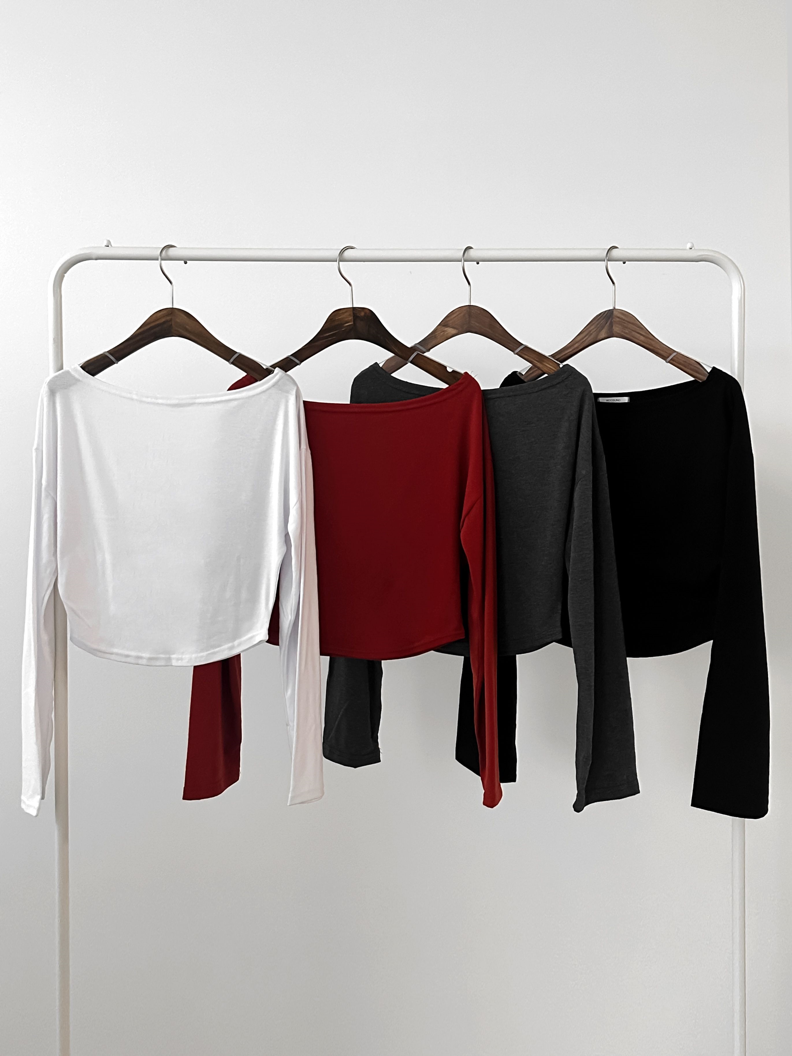 ボートネックラウンドヘムクロップドTシャツ | 詳細画像2