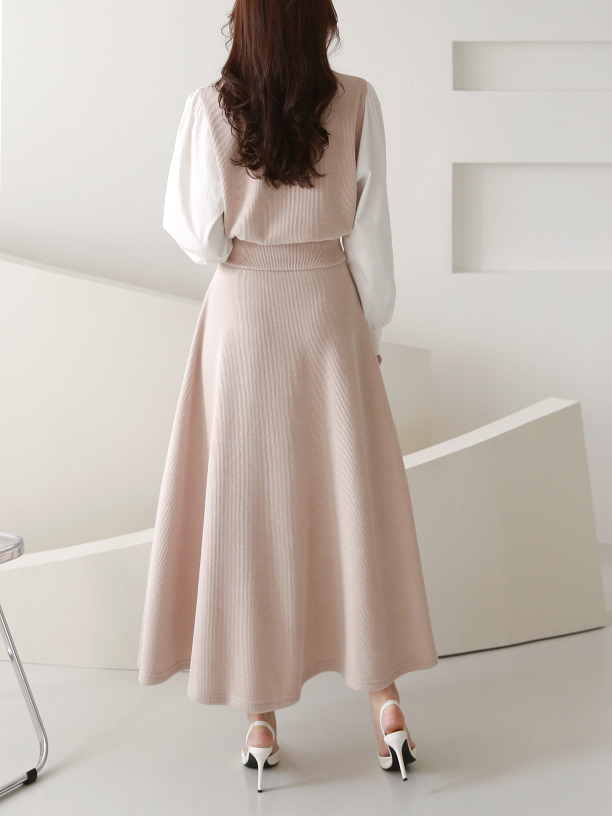 ドッキングパフリブスウェット&フレアスカートSET | 詳細画像7