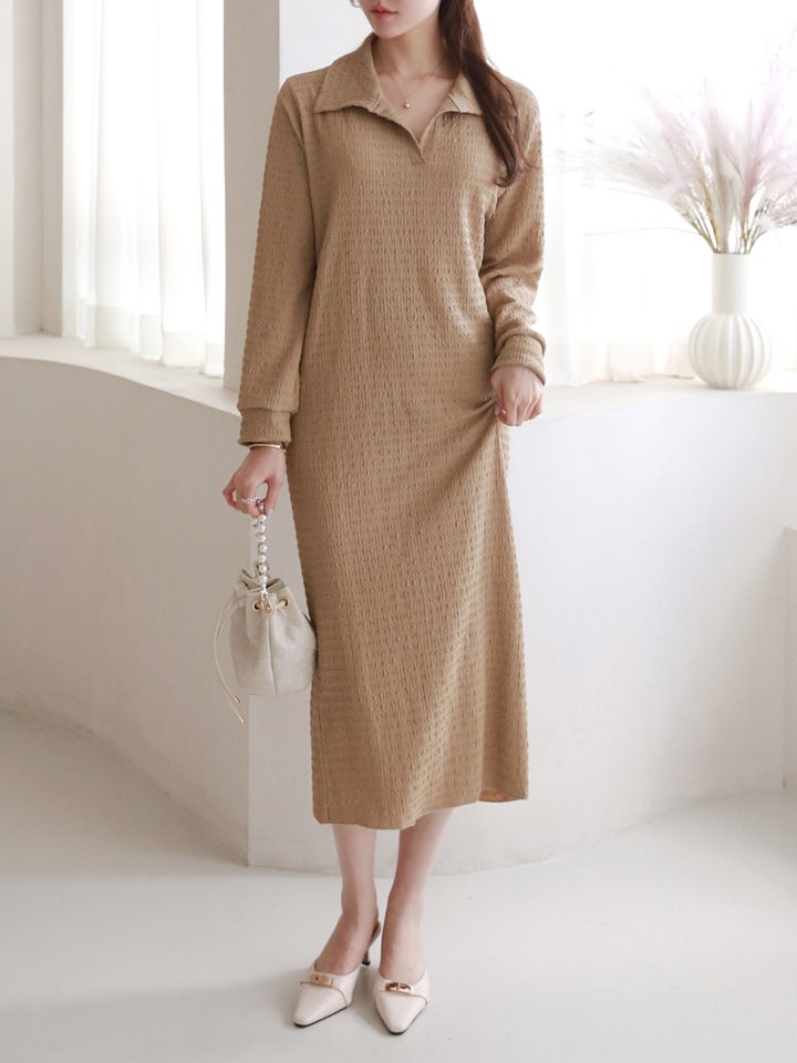 スキッパーリンクルストレートワンピース | 詳細画像2