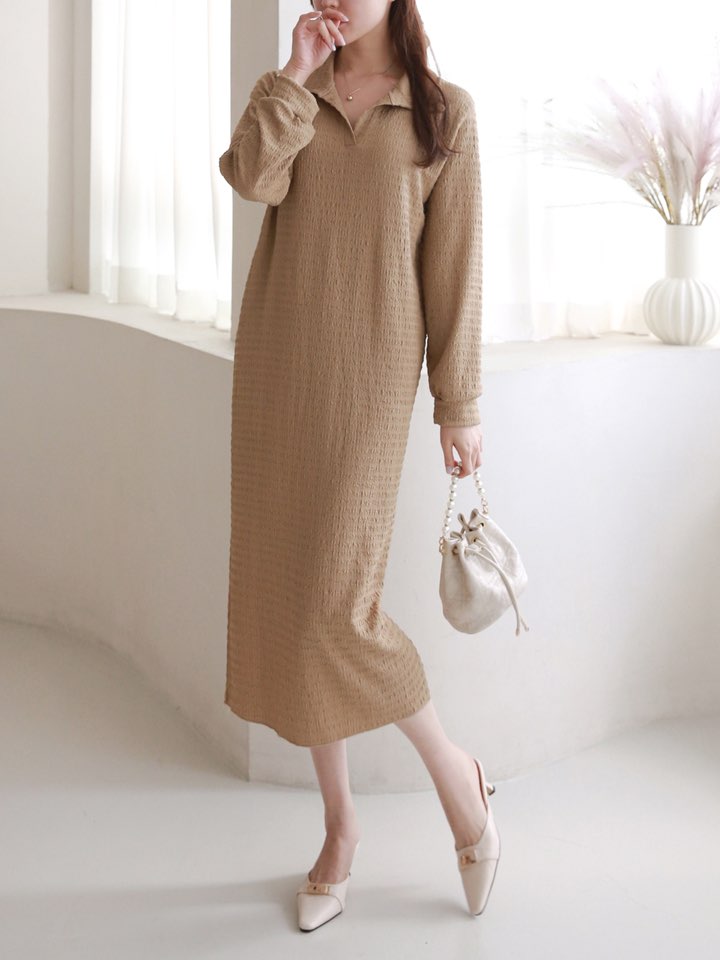 スキッパーリンクルストレートワンピース | 詳細画像3