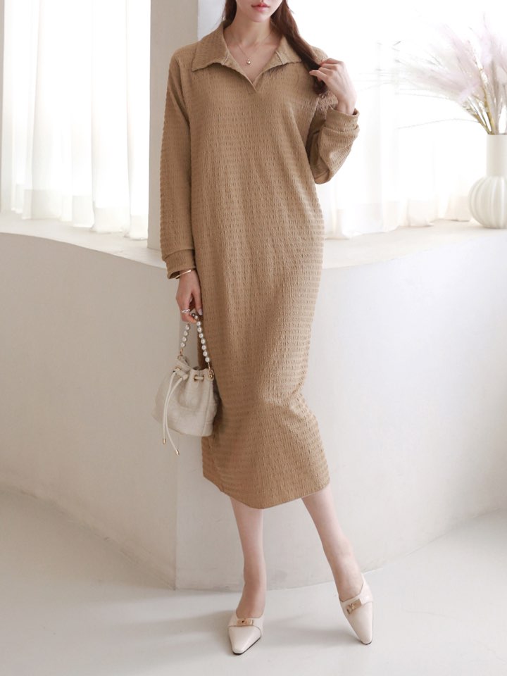 スキッパーリンクルストレートワンピース | 詳細画像6