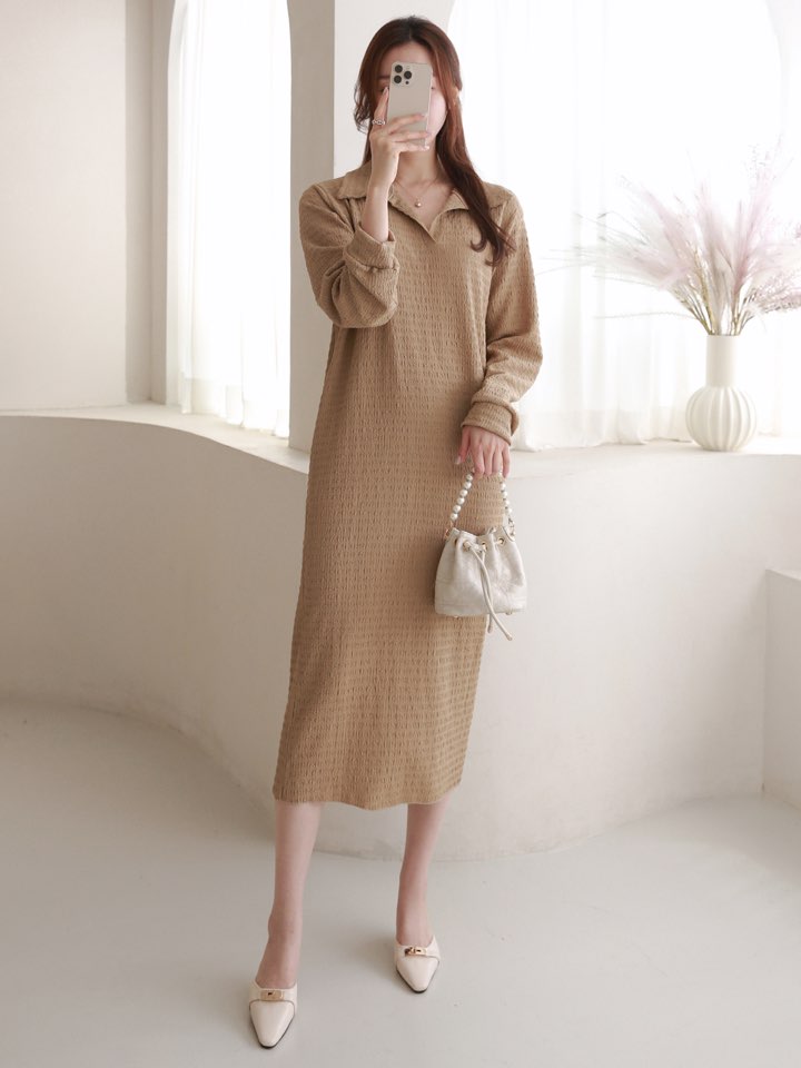 スキッパーリンクルストレートワンピース | 詳細画像8