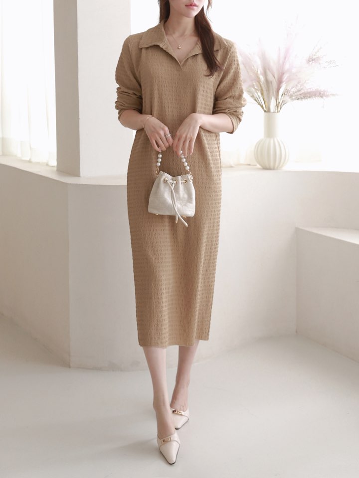 スキッパーリンクルストレートワンピース | 詳細画像9